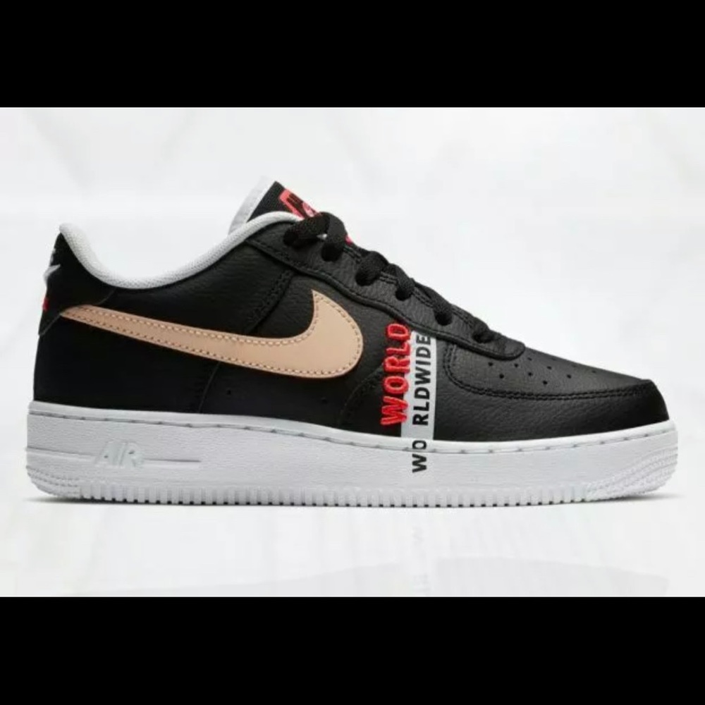 Nike Air Force 1 LV8 1 GS Worldwide Black CN8536 001 Sneakers Size 6.5Y Womens 8 - Picture 3 of 7